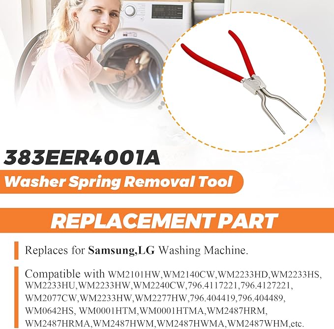 383EER4001A Washer Inner/Outer Tub Spring Expansion Tool by Beaquicy - Replacement for L-G Samsung Washing Machine - Solid Metal Washer Spring Expansion Tool can spread to a maximum of 4.3 inches