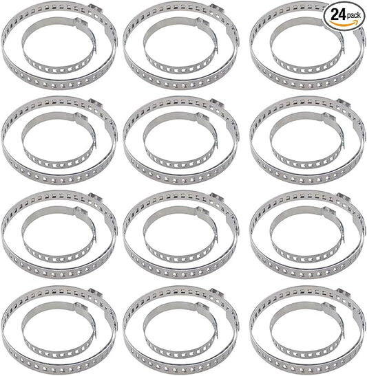 24PCS CV Boot Clamp Kit, Adjustable Axle CV Joint Boot Crimp Clamps, Stainless Steel Drive Shaft CV Boot Band Clamps Repair Tool Kit (12PCS Large+12PCS Small)