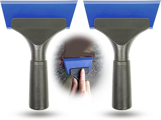 2 PCS Small Squeegee Snow Scraperor for Car,Car Window Squeegee Silicone Squeegee for Window Door Bathroom Mirror,Car Wrapping Scraper Tool (2, Blue)