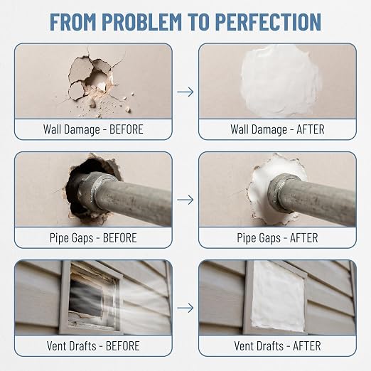 10Pack Moldable Sealant Clay, Upgraded Fast Drying Mastic Putty for Drain Pipe Repair, Wall Hole Filling, Air Conditioner Opening and Gap Sealing