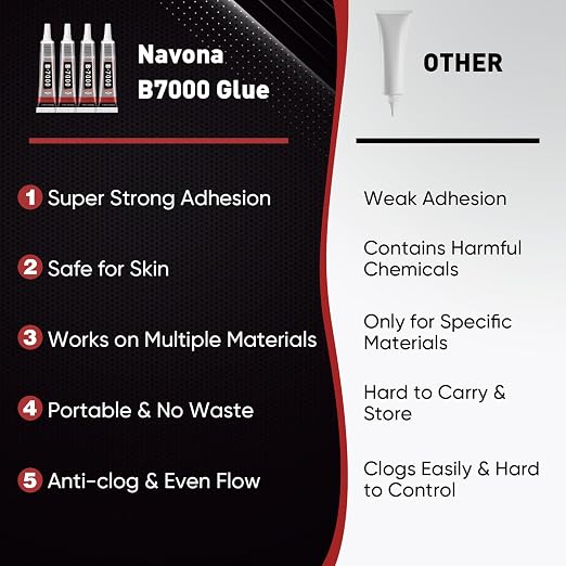 8 PCS 15ml B7000 Glue Clear with Precision Tip, Bedazzling Glue, Super Glues, Rhinestone Glue for Nail, Craft Glues, Jewelry Making, Nail Art, DIY, Makeup, Shoes