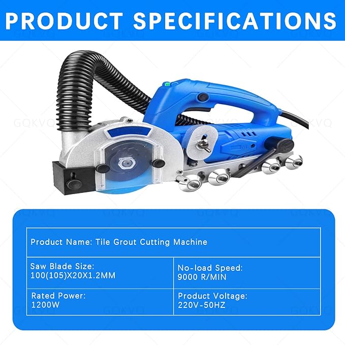 Household Electric Tile Gaps Crevice Cleaning Machine,with 100mm Blade,9000r/min Tile Joint,Floor DIY Regrouting,Tile Grout Remover Machine, for Ceramic Tile Repair and Regrouting