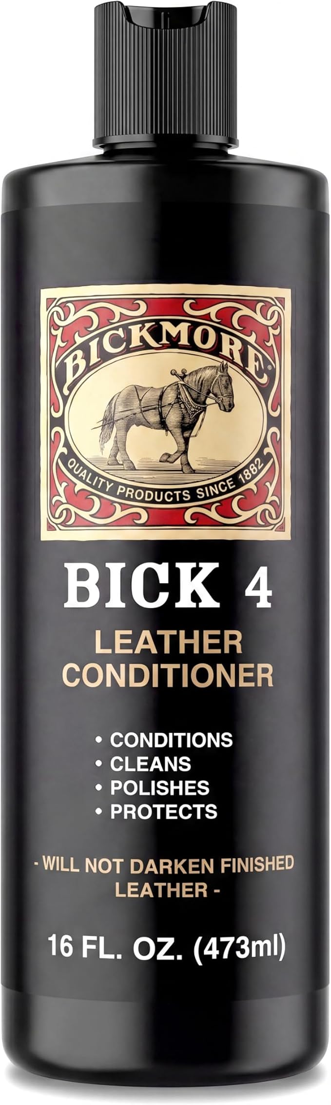 Bickmore Bick 4 Leather Conditioner and Leather Cleaner 16 oz - Will Not Darken Leather - Safe For All Leather Apparel, Furniture, Jackets, Shoes, Auto Interiors, Bags & All Other Leather Accessories
