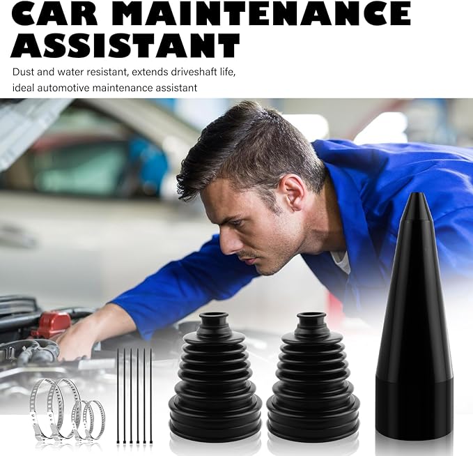 2PCS CV Boot Repair Kit with Expander Tool and Clamps,Silicone CV Axle Boot Repair Kit for 2.41" 2.81" 3.43" Calibers, Tie Rod Boots for Joint Dustproof and Waterproof