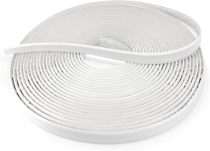 InstaTrim The Original Flexible Trim - 50ft White 3/4" Wide Caulk Tape - Adhesive Trim Sealant with Many Uses Including Bathtubs, Sinks, Counters, Floors, Windows, Doors and More - Made in USA