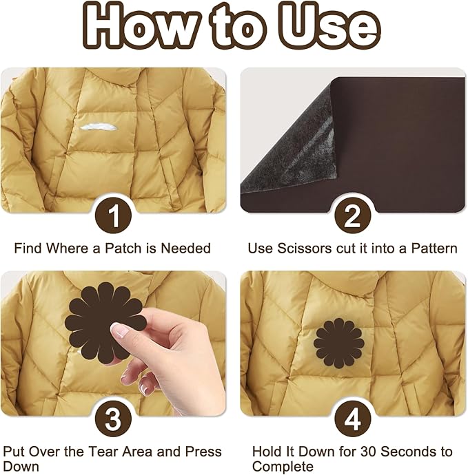Waterproof Fabric Repair Tape Tent Repair Kit - Outdoor Gear Tenacious Fix Tape Self Adhesive Nylon Patches for Clothes, Tent, Down Jacket, Backpack (78.8 x 3 Inches, Dark Coffee