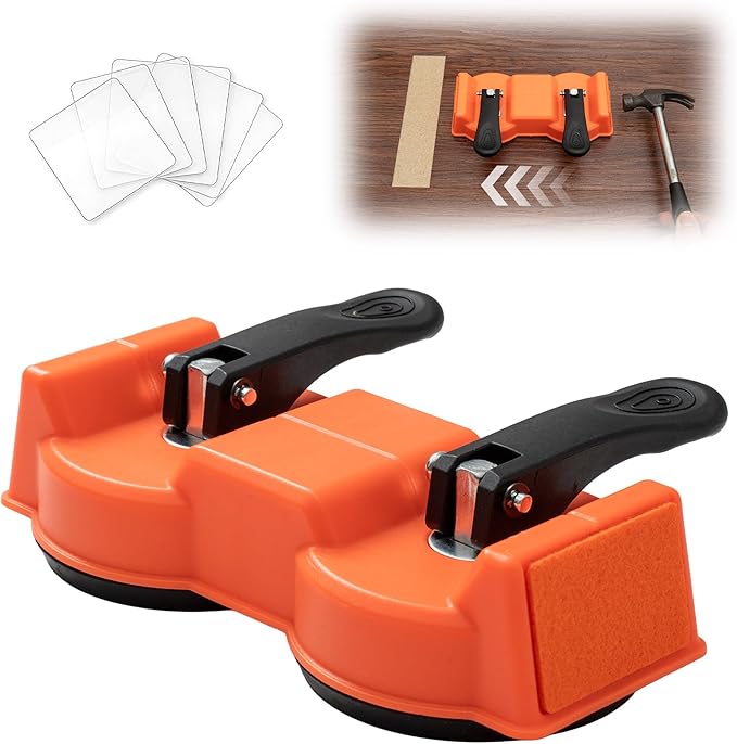Floor gap fixer tool - Heavy Duty Floor Gap Fixer Tool, Newly upgraded enhanced vacuum dual suction cup - Floor Gaps Repair Tool for smooth plane Plank flooring, Laminate, Vinyl, Tile Flooring