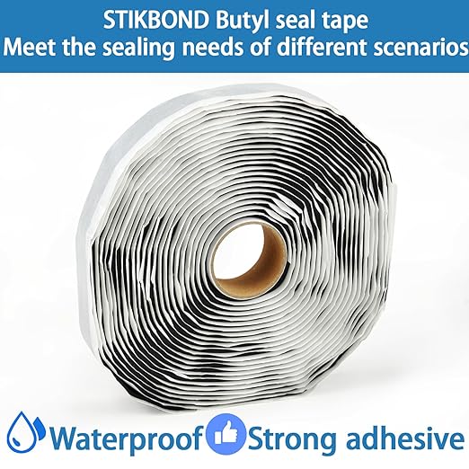 1-Pack Grey Butyl Putty Tape 1/8-Inch x 3/4-Inch x 30-Foot for RV Repair,Boat Sealing ,EDPM Rubber Roof Patching ,Window Repair, Vent Sealing and Home Repair