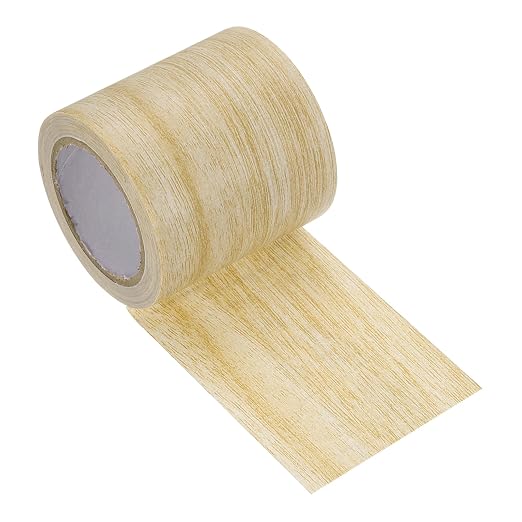 uxcell Wood Grain Repair Tape, 2.2" x 15ft Self Adhesive Wood Grain Colored Duct Tape Waterproof Repair Patch for Furniture Floor Scratch Fix, Baseboards, DIY Decor, Light Yellow