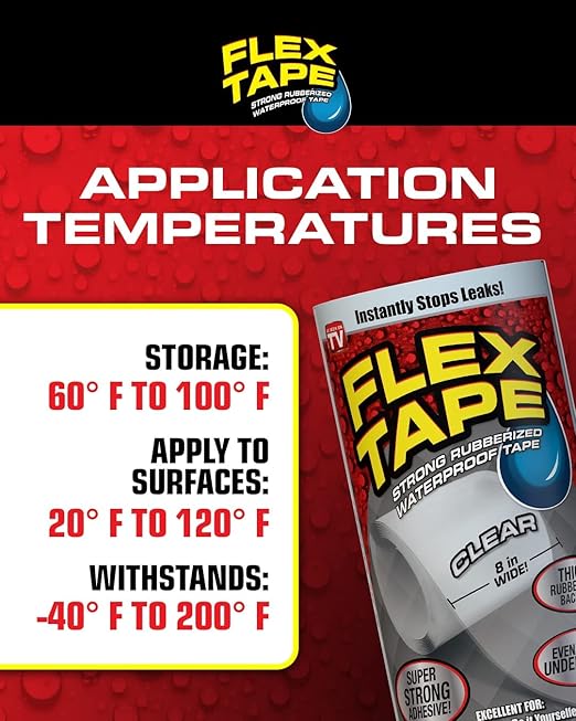 Flex Tape, Mini, White, Original Thick Flexible Rubberized Waterproof Tape - Seal and Patch Leaks, Works Underwater, Indoor Outdoor Projects - Home RV Roof Plumbing and Pool Repairs