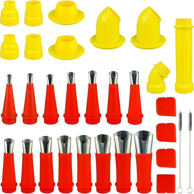 Upgrade Caulking Nozzles Tips Caulk Finisher Kit Caulk Gun Tips with Connection Bases Replacement with Brush