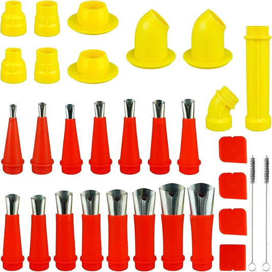 Upgrade Caulking Nozzles Tips Caulk Finisher Kit Caulk Gun Tips with Connection Bases Replacement with Brush