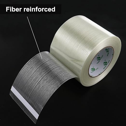 BOMEI PACK Wide Strapping Tape, 4Inch Heavy Duty Reinforced Packing Tape, Fiberglass Filament 60yds 5.5Mil