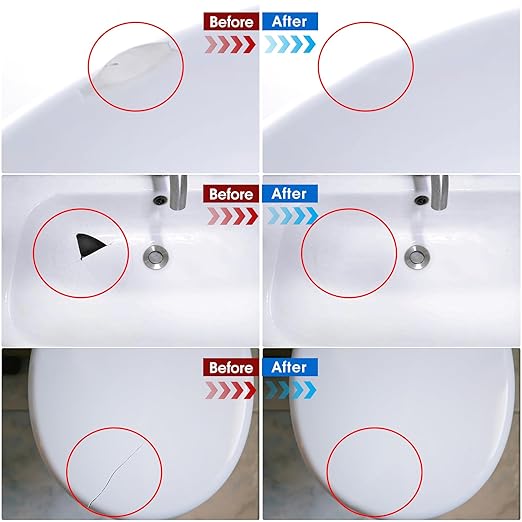 LANBOKIT Tile & Fiberglass Tub Repair Kit(Color Matching), Porcelain Sink Repair Kit, Countertop Repair Kit for Granite, Marble, Quartz, Ceramic & Shower Repair Kit for Chips, Cracks, Scratches, Holes