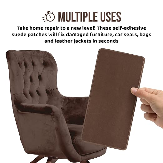 Instant MastaPlasta Suede Premium Repair Patch - Black Suede - 8in x 4in (20cm x 10cm) - Self-Adhesive Suede Upholstery-Quality Patches for Sofas, Car Interiors, Bags, Shoes & More