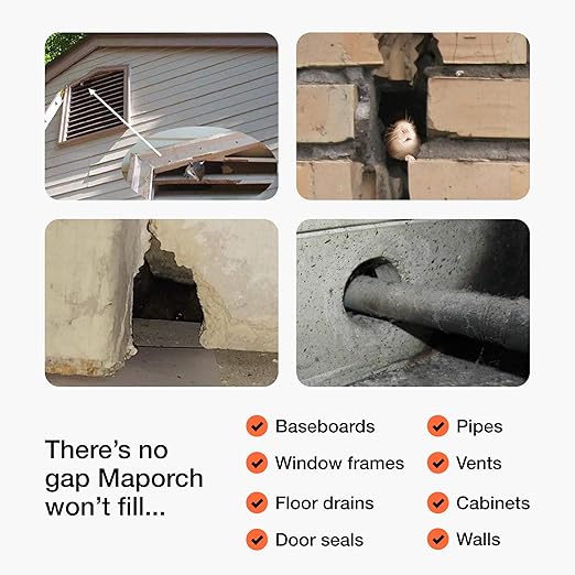 MaPorch Steel Wool Mice Control Kit - 15ft - Mouse Hole Filler - Grade 4 Coarse Steel Wool for Mice, Rat and Rodent Control (2 Rolls)
