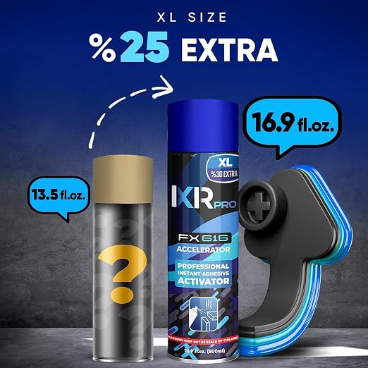 ixirpro CA Glue Activator Spray (6x16.9 oz) – Super Glue Accelerator for Instant Bonding | Fast-Drying Cyanoacrylate Activator for Woodworking, Plastic, Metal, 3D Printing, Guitar, DIY, and Repairs