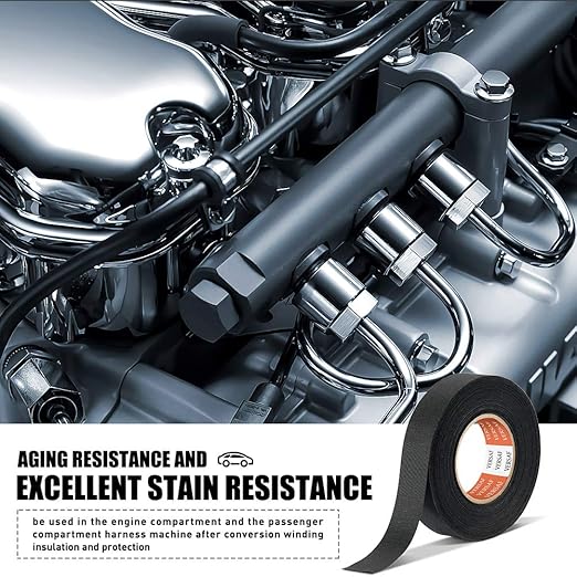 VERSAF Wire Harness Automotive Cloth Tape - Adhesive High Noise Resistance Heat Proof Chemical Fiber Fabric Electrical Tape for Wrapping Wiring Harness/Insulation/Car Engine (0.75″82′Pack of 1 Piece)
