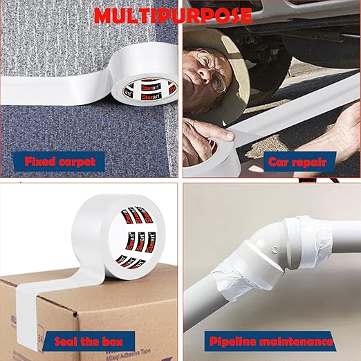ETERART Heavy Duty White Duct Tape, Tear by Hand & Residue-Free Industrial Strength Adhesive, Waterproof Multi-Purpose Tape for Moving, Outdoor Repair and Home DIY, 2 Inch x 20 Yards