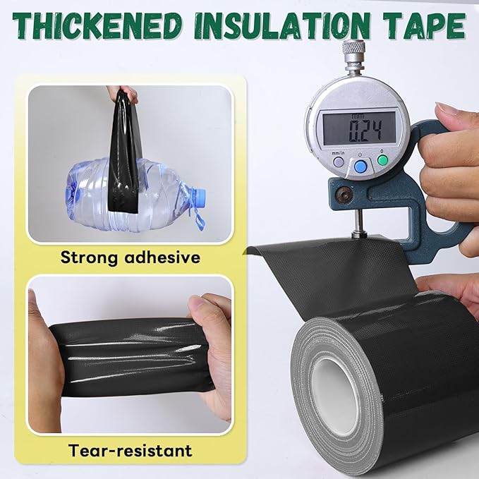Window Sealing Tape, Window AC Insulation Air Conditioner Sealing Around Frame, 3 inch X 65.5 FT, Blocker for Cold Heat Air, Waterproof Tape for Repair, Heavy Duty No Residue (Black)