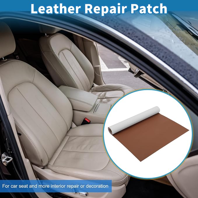 Self Adhesive Leather Repair Patch Strong Stickiness 39"x11.8" Leather Repair Tape PVC Faux Leather Coffee 1 Pcs