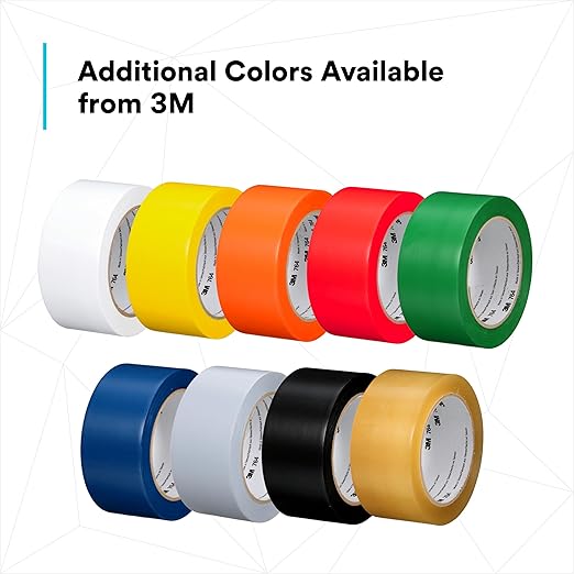 3M Vinyl Tape 764, General Purpose, 2 in x 36 yd, Transparent, 1 Roll, Light Traffic Floor Marking Tape, Social Distancing, Color Coding, Safety, Bundling