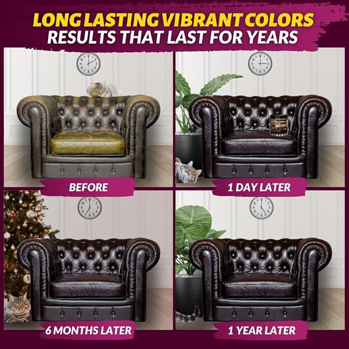 COCONIX Leather & Vinyl Recoloring Balm - Cognac Tan | Restore Faded, Worn, and Peeling Leather and Vinyl on Sofas, Chairs, and Car Seats | Vibrant Colors with Simple Application