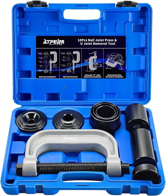 ATPEAM Ball Joint Service Tool | Heavy Duty Ball Joint Press & U Joint Removal Tool Kit with 4wd Adapters, for Most 2WD and 4WD Cars and Light Trucks