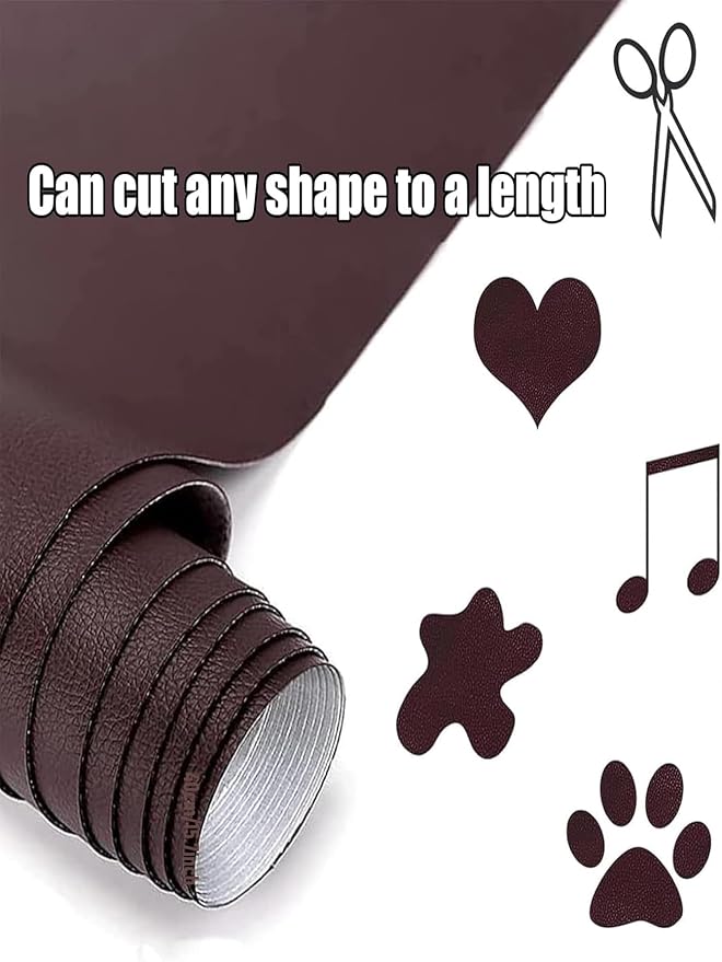 Leather Repair Kit for Furniture, 16x118 inch Self Adhesive Leather Repair Patch for Couches, Chairs, Car Seats, Cabinets, Handbags, Waterproof and Wear-Resistant Vinyl Repair Kit, Grey
