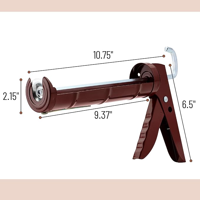 Bates- Caulking Silicone Gun, 10:1 Thrust Ratio, Hand Caulking Guns, No Drip