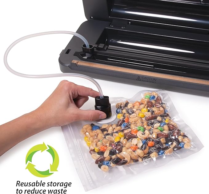Presto 09513 FreshDaddy Vacuum Zipper Bags with Ports, Quart-Size