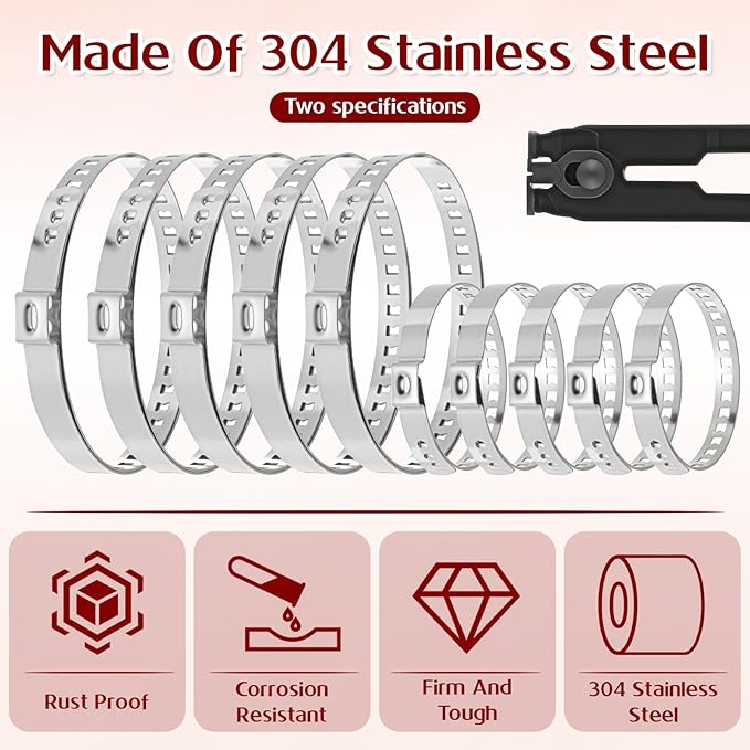 CV Joint Banding Boot Axle Clamp Pliers with 10 PCS Stainless Steel CV Joint Boot Band Clamps Automotive Boots Clamp Pliers Axle Boots Clamps for Most Cars