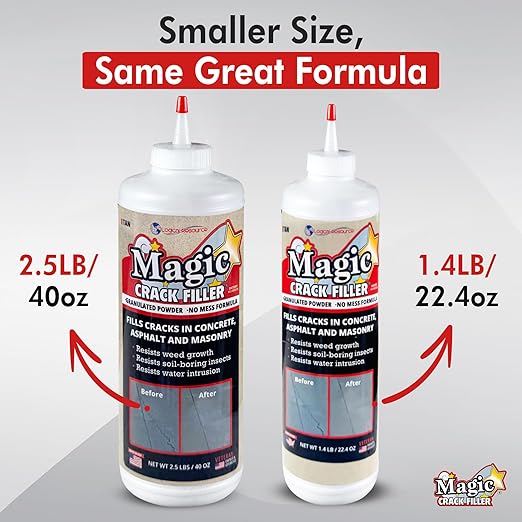 Tan 1.4 LB Magic Crack Filler Bottle, Tan - Easy, No-Mess Crack Repair for Concrete, Masonry & Asphalt - Durable & Weather-Resistant