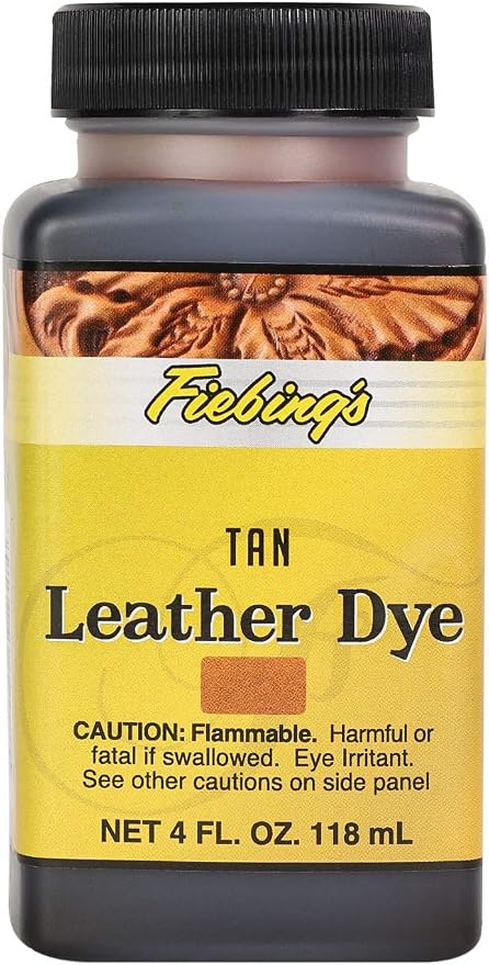 Fiebing's Leather Dye (4 Fl Oz, Mahogany) - Alcohol-Based, Penetrating, Permanent Dye for Shoes, Boots, Belts, Bags, Furniture - Includes Wool Dauber Applicator - Recolor & Restore Leathercraft