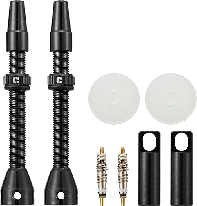 Corki Cycles Tubeless Presta Valve Stem 40 44 55 60 80 100mm with 2PCS Valve Core and 2PCS Remover Tool (Black Red Gold Rainbow)