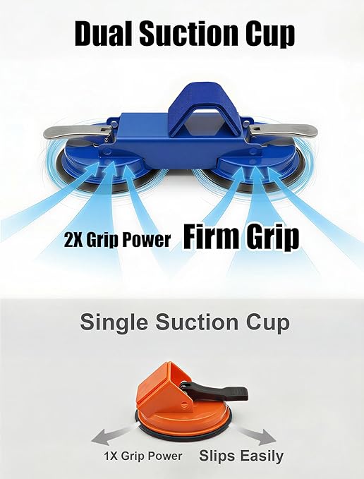 PlayMoon Floor Gap Fixer Tool, Heavy Duty Dual Suction Cup Floor Gap Repair Tool with Metal Levers for Laminate Flooring Engineered Hardwood and Vinyl Plank