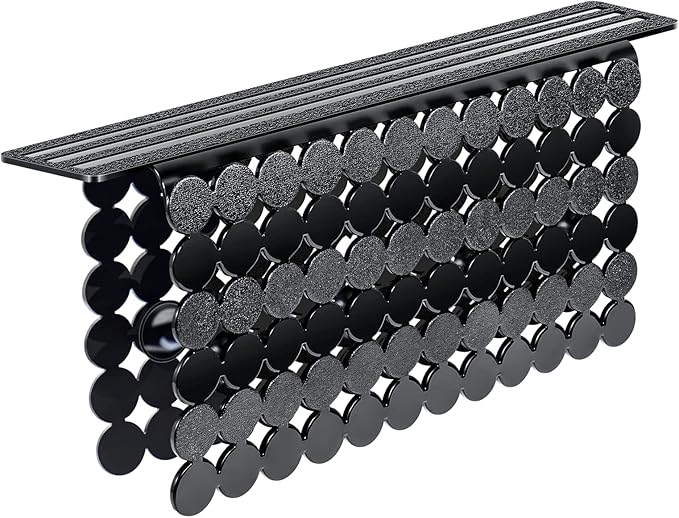 Bligli Plastic Sink Saddle, Sink Divider Mat with Strong Suction Cups, Kitchen Divided Sink Protector Mat for Glassware Dishes, Easy to Clean and No Smell, 9.5" x 12", Black