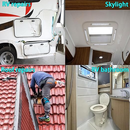 CHUANGSEED RV Roof Tape White, 6 Inch X 50 Feet, Sealant Patch Repair for Camper, Trailer, Stop Leaks, UV-Resistant, Weatherproof, Boat