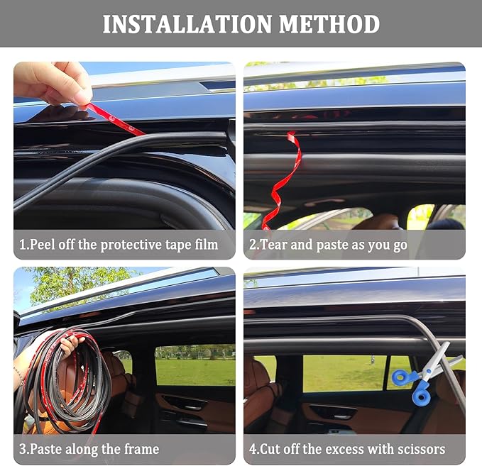16.4Ft Car Door Seal,Thickened Rubber Automotive Weather Stripping for Hoods,Trunks,Windows,Universal Soundproof Car Weather Stripping Car Accessories for Most Car,Truck,SUV (16.4Ft)
