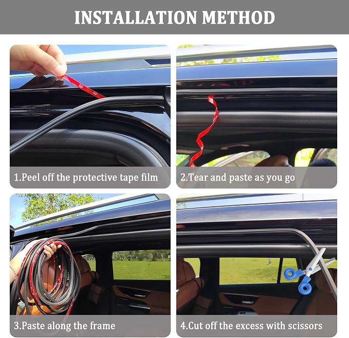32.8Ft Car Door Seal,Thickened Rubber Automotive Weather Stripping for Hoods,Trunks,Windows,Universal Soundproof Car Weather Stripping Car Accessories for Most Car,Truck,SUV (32.8Ft)