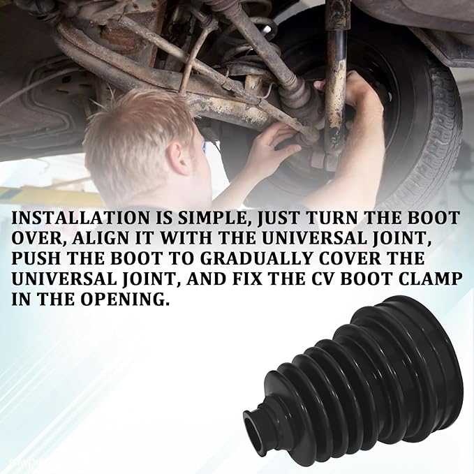 2PCS CV Axle Boot Repair Kit with Expander Tool, 4 Stainless Steel Clamps and 6 Cable Ties, Universal CV Joint Split CV Boot Repair Kit for 19mm to 24mm Drive Shaft & Chassis Protection
