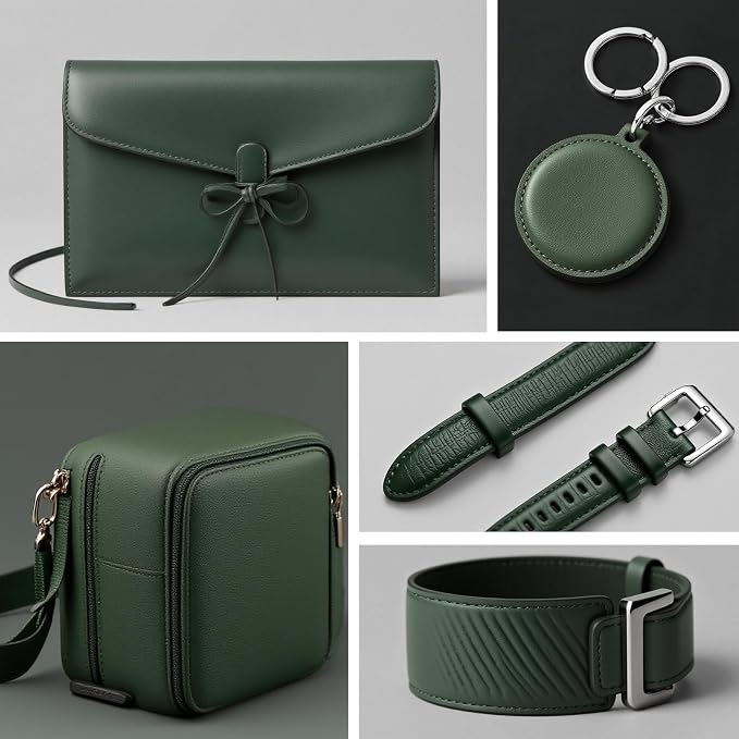 RingSun 6''X12'' Green Leather Sheets for Crafts (4mm), Full Grain Leather Tooling Leather