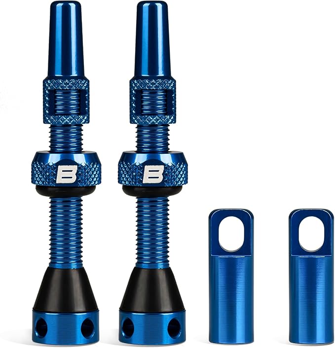 BWSHLF Tubeless Presta Valve Stem 40/44/55/60/65/80/100 mm, Super Light Alloy Presta Valve Stem Kit with Valve Core Remover Tool and Valve Stem Caps - Multiple Color and Size Options(Pair)