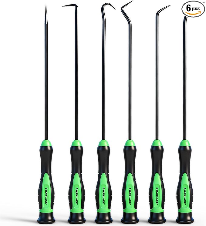 SWANLAKE GARDEN TOOLS 6-Piece Premium Pick and Hook Set, Pick Tool Set for Car Auto Oil Seal/O-Ring Seal Gasket Mini Hooks Puller Remover