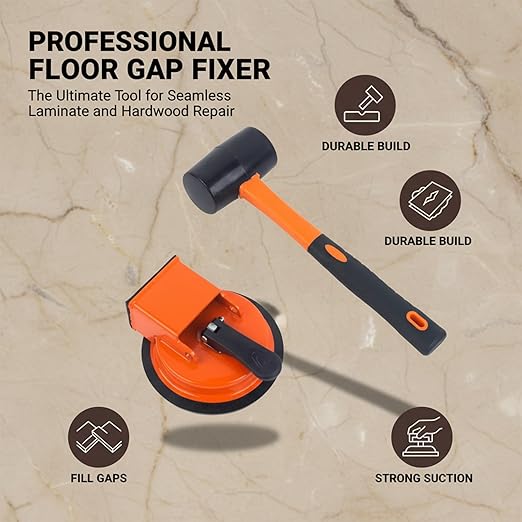 Sakerplus Floor Gap Fixer Tool, Heavy Duty Flooring Gap Repair Tool with Enhanced Vacuum Suction Cup for Laminate, Vinyl, Hardwood & Tile Floors (Green*1)