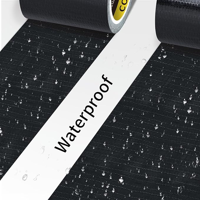 Strong Adhesive Cloth Weather Stripping Tape 4in x 16.4FT Black - Weather Sealing Strip for Sliding Windows/Doors, Draft Blocker & Insulation, Soundproof Dustproof Waterproof Windproof