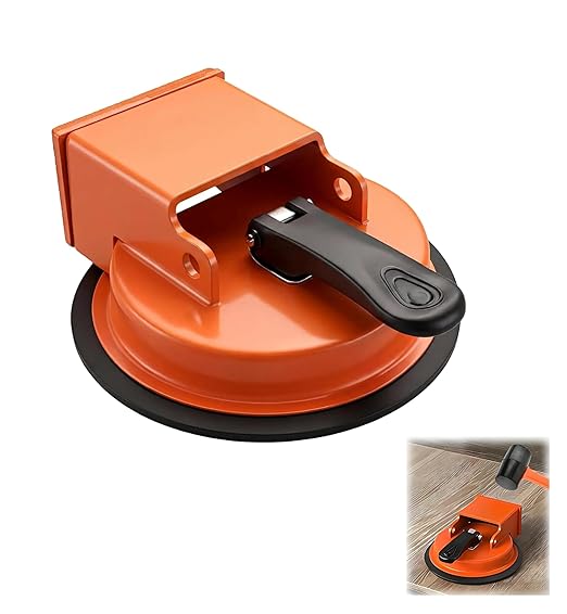 Floor Gap Fixer Tool，Heavy Duty Floor Gap Fixer Tool，Laminate Flooring Tools with Enhanced Suction Cup & Sticky Pads for Wood Floor, Tile,Laminate, Vinyl Plank, Hardwood(Orange)