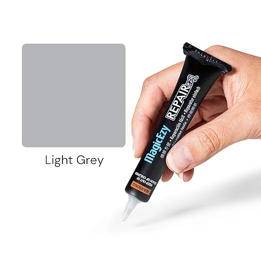 MagicEzy Tile RepairEzy - (Light Gray) Touch Up Paint Filler for Bathroom Tiles, Appliance, Furniture, Walls, Counter Tops - Glossy Finish