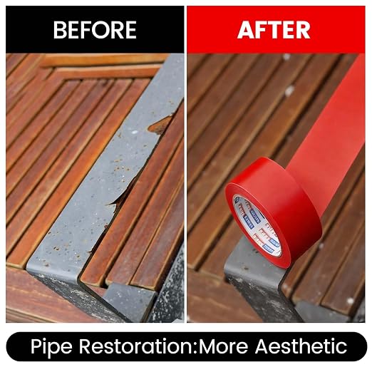ADHES PVC Pipe Wrap Tape, 2 Inch X 35 Yds, Corrosion Protection Pipe Tape, Weatherproof PVC Tape for Drain Pipe, Metal & Electrical Piping, Underground Pipe, Red