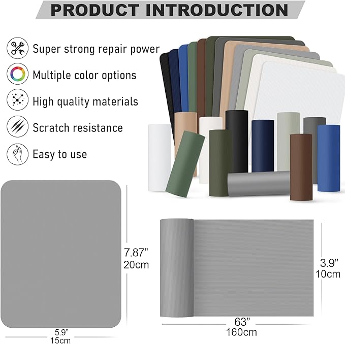 OAZ 8 Pieces 7.87 x 5.9 inch Nylon Repair Patches Nylon Fabric Patch Self-Adhesive Fabric Repair Tape Waterproof Lightweight Outdoor Gear Patch Kit for Down Jacket Clothing Tent Bag (Brown)